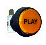 Medium Orange Plastic Button With Text (Play)