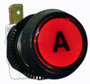 Small Red Plastic Button with Large A Letter (for Quad Systems)