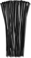 12" Black Wire Ties (100 Pack)